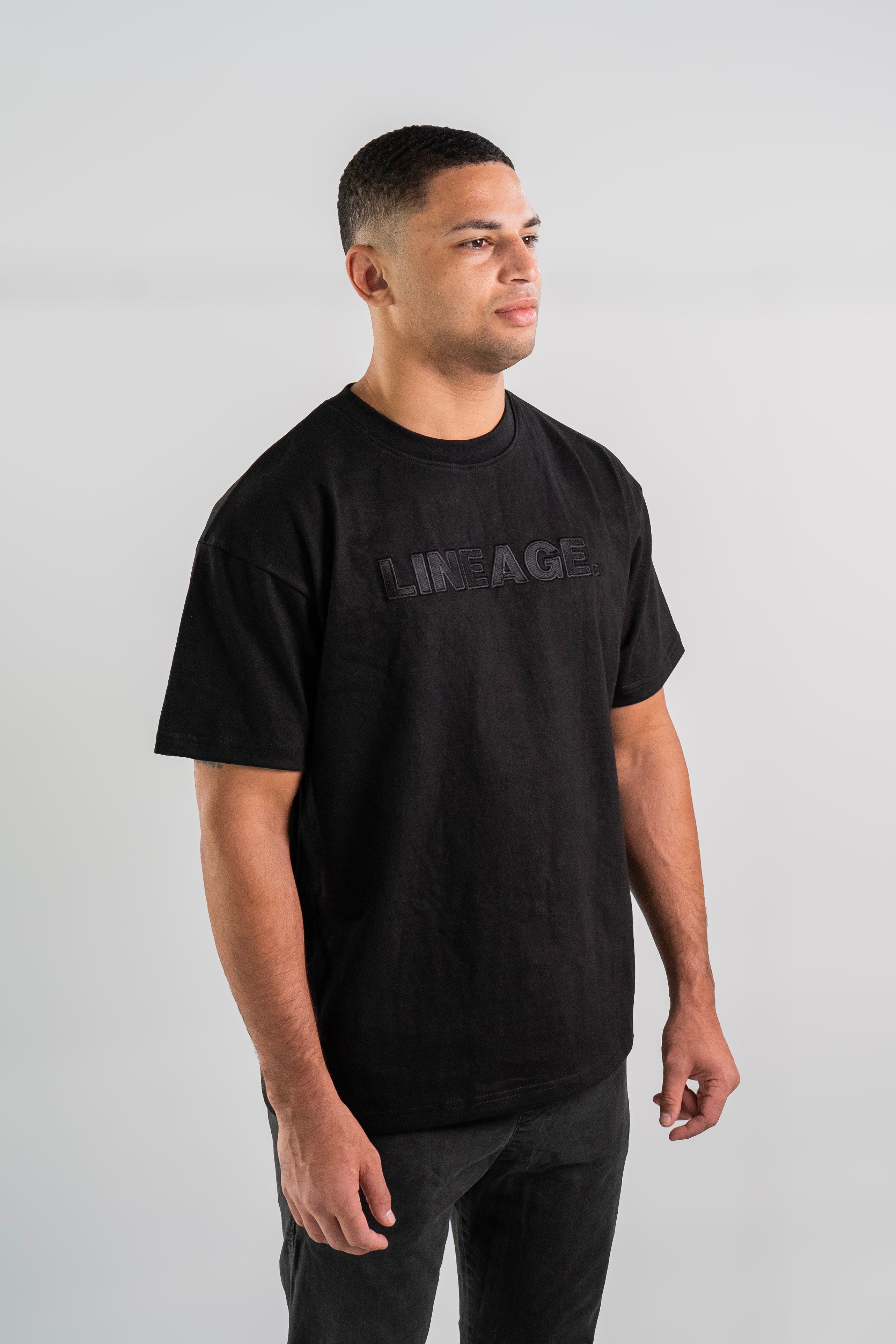 Lineage Heavyweight Oversized Tee – Black