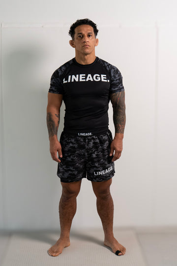 Men's Rash Guard Top β Black Camo