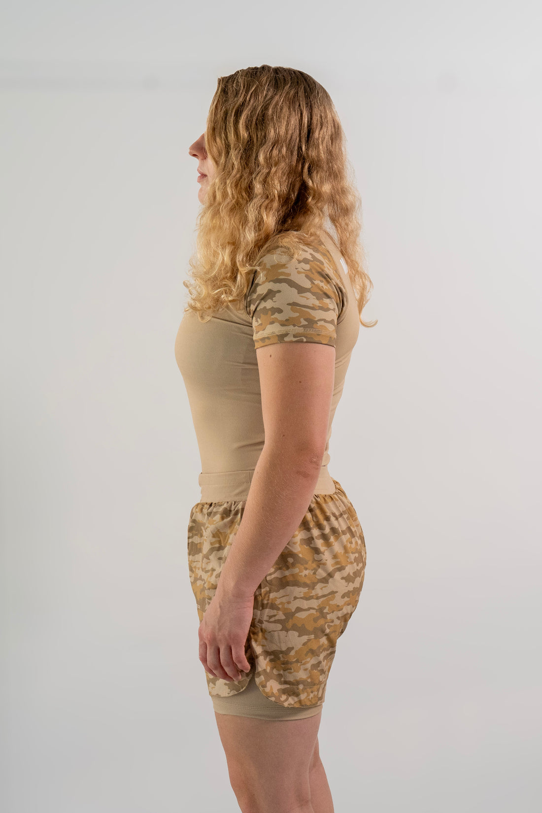 Women's Rash Guard Top β Beige Camo