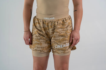 Women's No-GI Shorts — Beige Camo