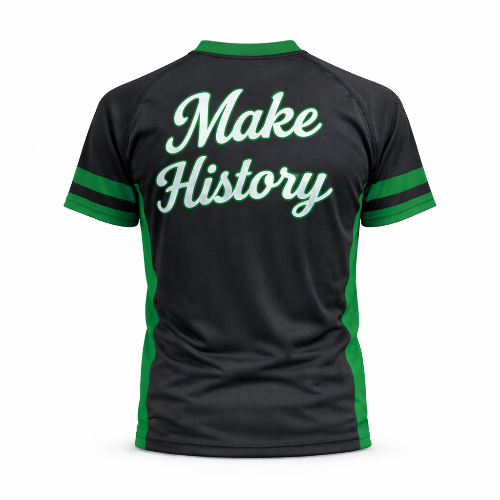 Adult Ranked Rash Guard Top — Green/Black