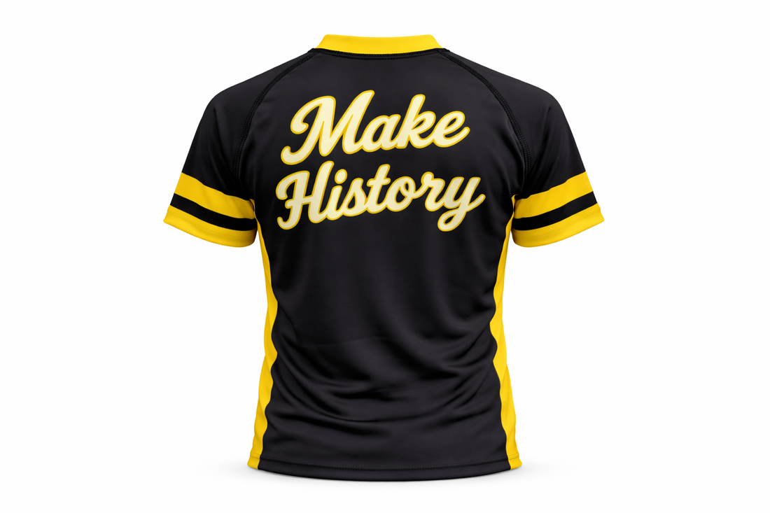 Kids Ranked Rash Guard Top — Yellow/Black