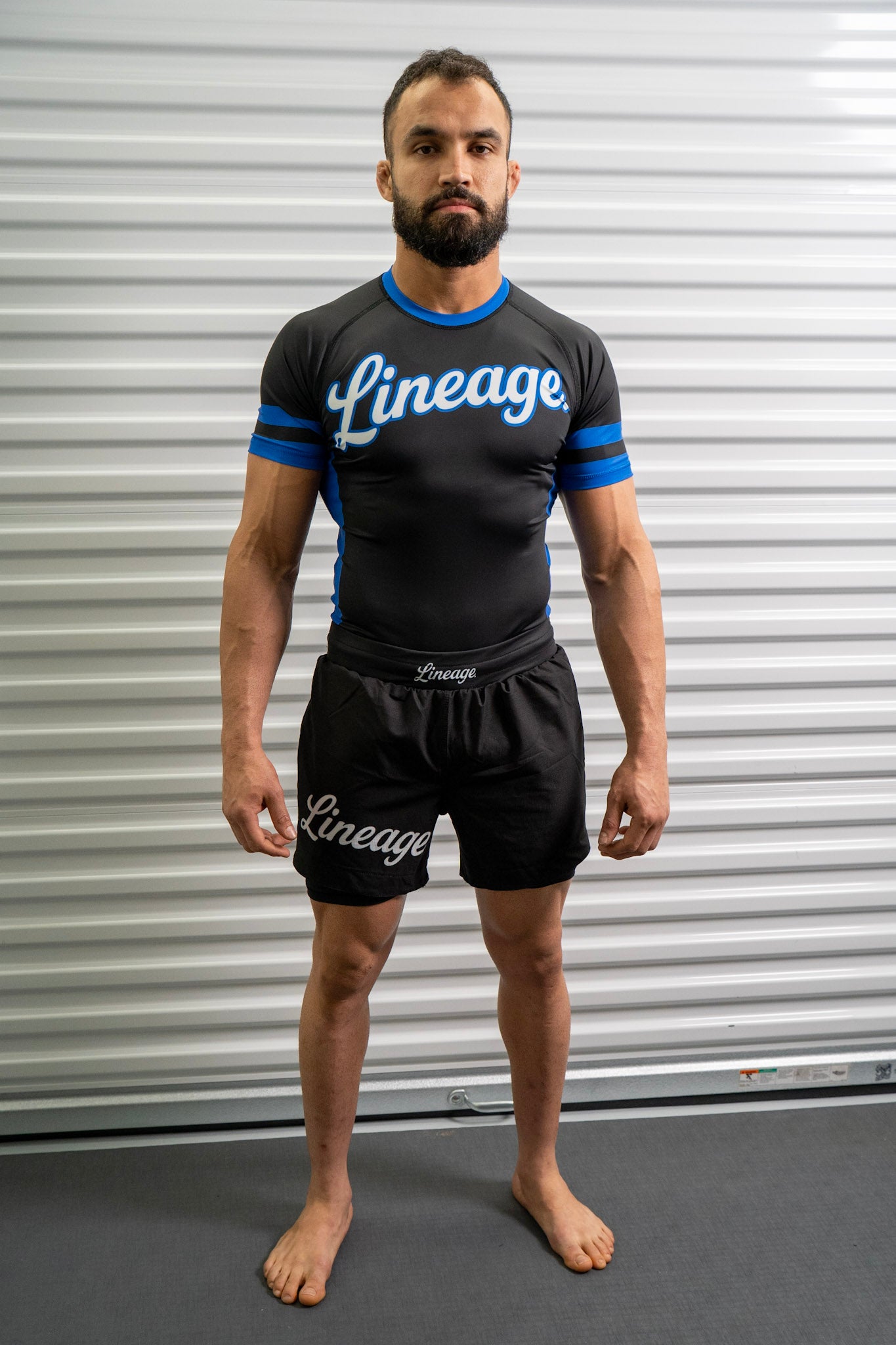 Rash Guard Top — Black & Blue