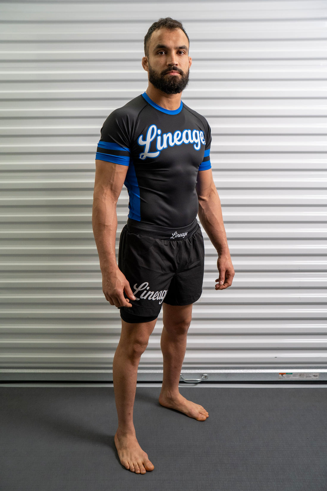 Rash Guard Top — Black & Blue