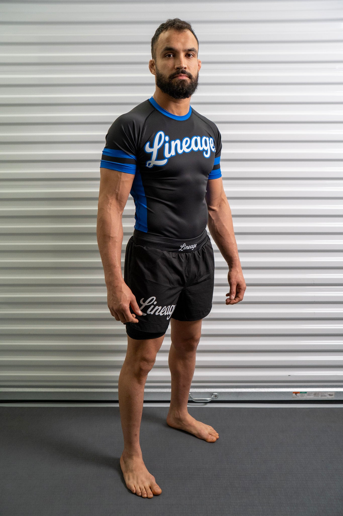 Rash Guard Top — Black & Blue