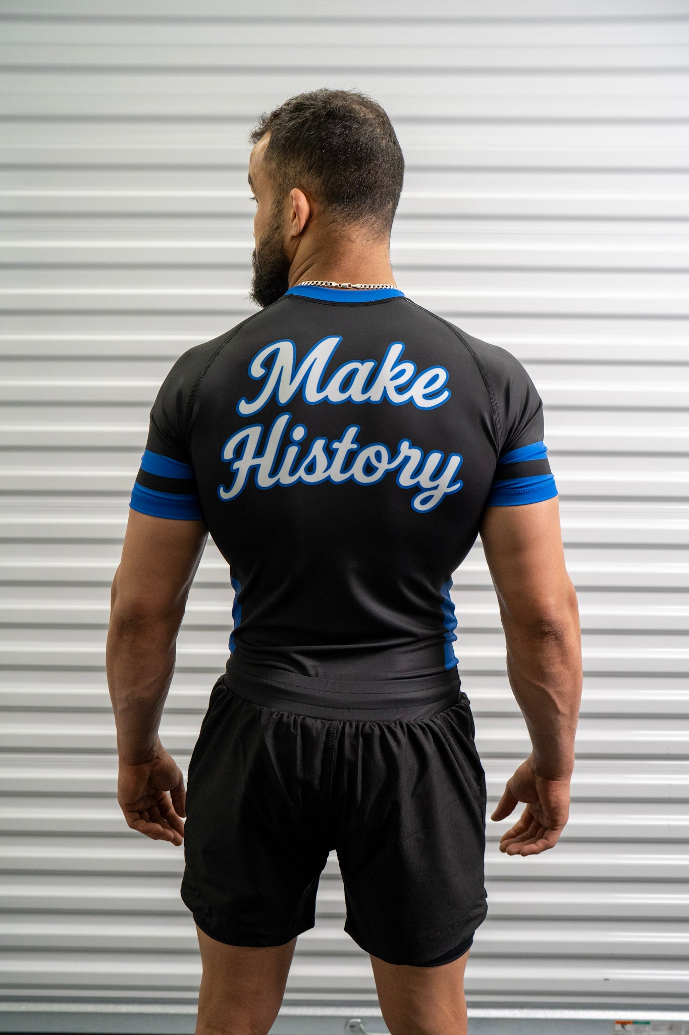 Rash Guard Top — Black & Blue