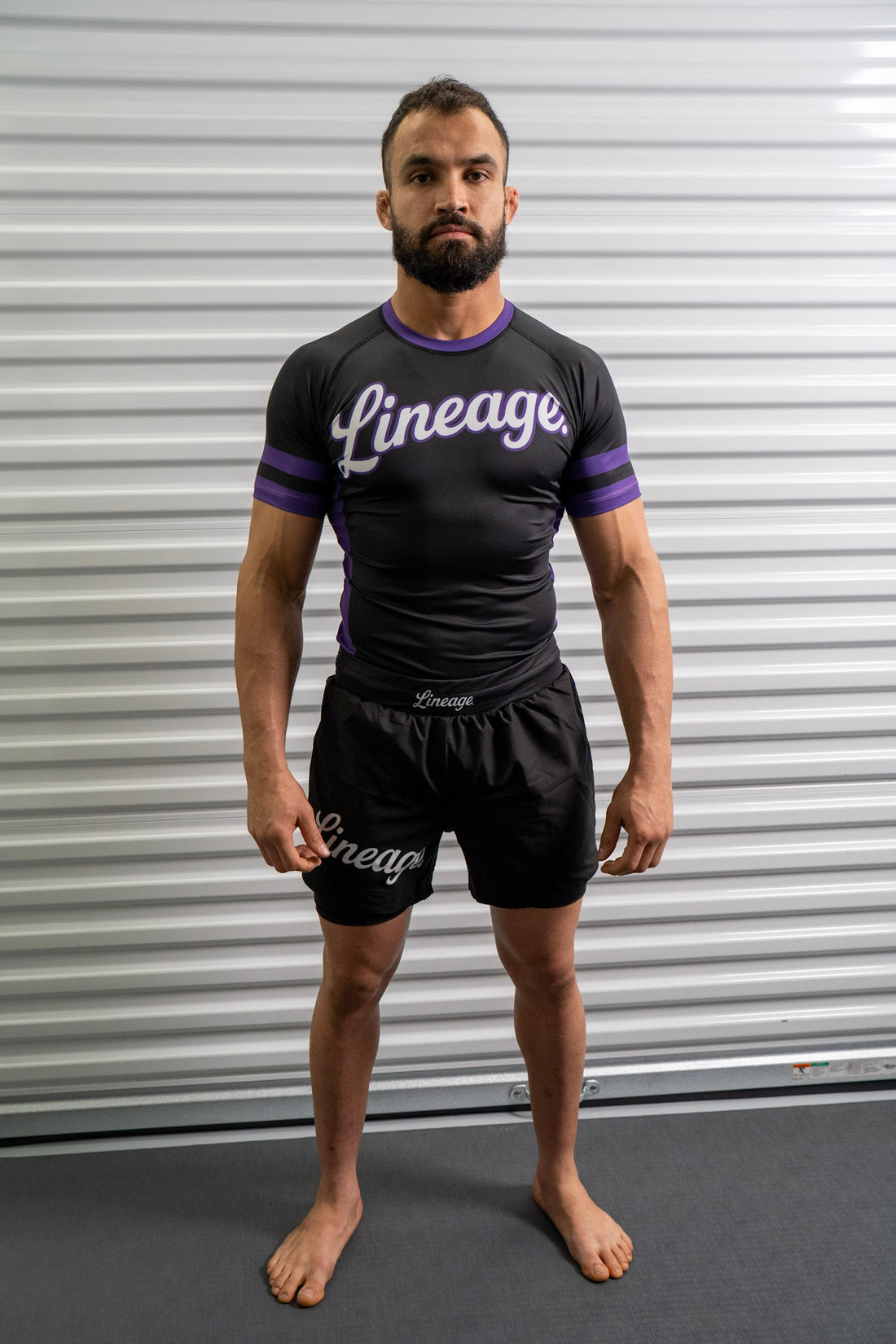 Rash Guard Top — Black & Purple