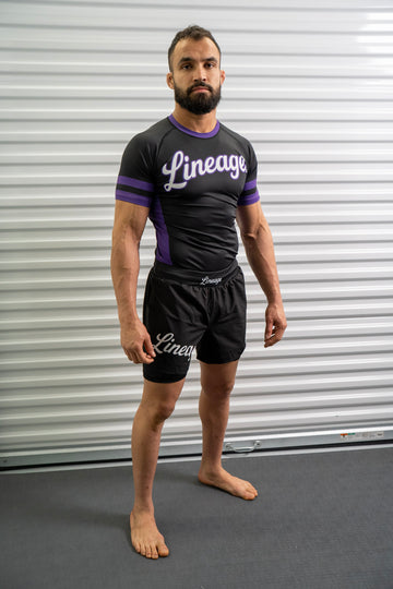 Rash Guard Top — Black & Purple