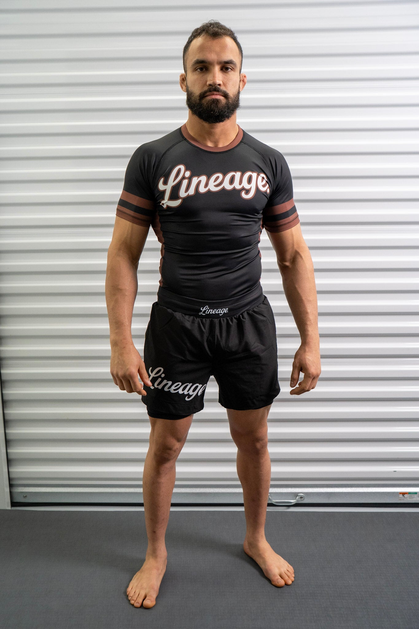 Rash Guard Top - Black & Brown