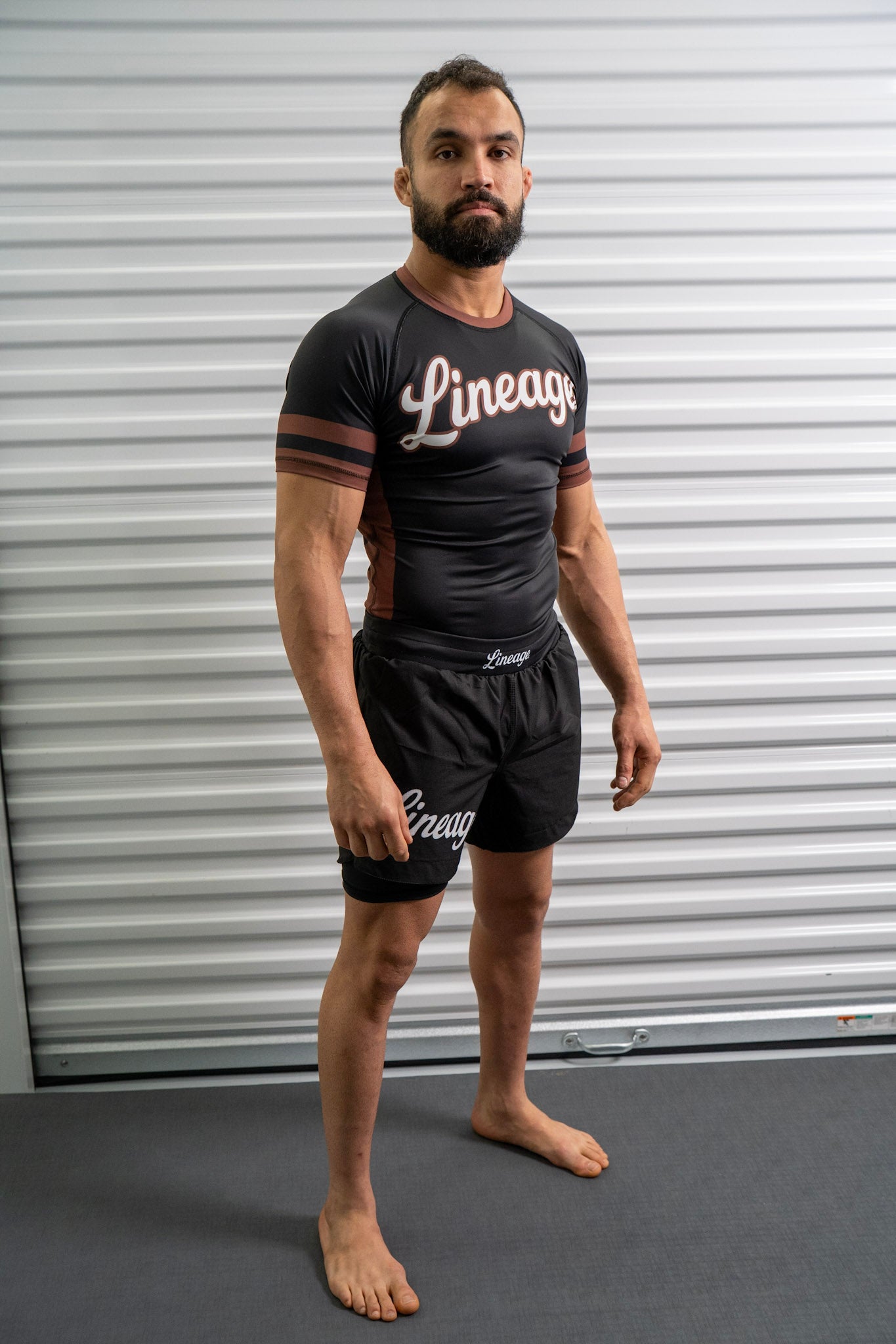 Rash Guard Top - Black & Brown