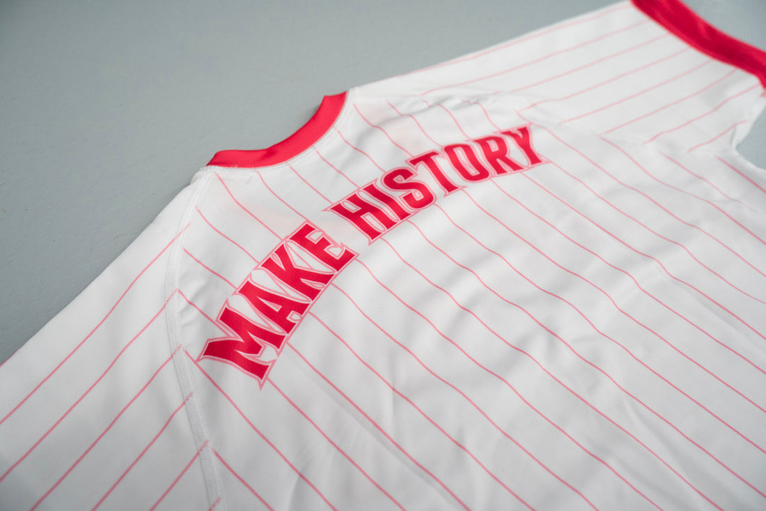 Women’s Rash Guard - Pink Pinstripe