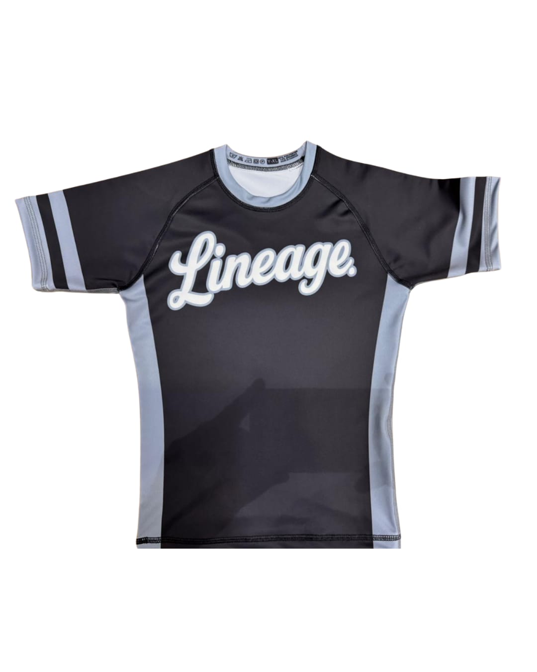 Kids Ranked Rash Guard Top — Gray/Black